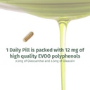 Capsule OleocanTM - 90 zile de aprovizionare - Premium EVOO Polifenol Supliment - 3,5 mg de Oleocanthal și 3,5 mg de Oleacein - Spectrum larg