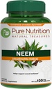Pure Nutrition Neem Capsules 700mg. (Equivalent to 2600 mg Neem Leaf Powder and Bark Powder) Non-October Once Daily 