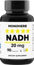 MONOHERB NADH 20 mg - 90 Capsule vegetariene - Supliment redus cu nicotinamidă Adenină Dinucleotidă
