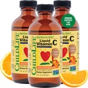 CHILDLIFE ESENȚIALE Vitamina lichid C - supliment lichid pur vitamina C pentru copii, suport sistem imunitar, gust mare - portocaliu natural, 4 Fl Oz (Pachet de 3)