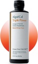 ALGAECAL Triple Power 1200mg EPA & DHA Omega 3 Fish Oil Supplement, Supporting Brain, Heart, Skin & Bones, Liquid Emulsion Mango Gust, Burp-Less, Sugar-Free, Made in USA