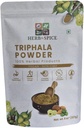 Triphala Powder Non OMG, Gluten Free, 100% Raw, Soursed from India, Herbal Formula de Amla, Haritaki, Bibhitaki, Packed in Resealable Zip Lock Pouch (227 Gram)