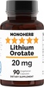 Litiu Orotat 20 mg litiu elementar per capsulă - 90 capsule vegetariene