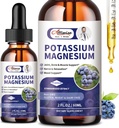 2 Pachet Supliment de magneziu de potasiu lichid - absorbţie mare Complex de magneziu calm şi potasiu Plus Calciu, vitamina D3, zinc pentru picioare cramps & Bone & Suport imunitar - 4 Fl oz
