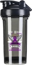 Eroul meu este acum My Angel Pancreatic Cancer 18 Ounce Shaker Sticla Drink Mixer Leak-proof Proteine Shakes Masa de schimb Shakes sticle 500ML/18 Oz negru