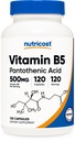 Nutricost Acid pantonic (Vitamina B5) 500 mg, 120 capsule