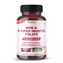Ultra Myo & D-Chiro Inositol cu Folat, Vitamina C & D3 - All-in-1 Supliment pentru Cicluri sănătoase, Balanţa hormonală şi suport metabolic - Made in The USA- 150 Capsule