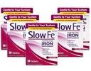 Slow Fe Slow Release Supliment de fier, potenta mare, o dată pe zi, blând pe sistem, 30 comprimate (Pachet de 5)