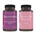 Reservage Beauty, Resveratrol 500 mg, Antioxidant Supliment pentru inima si sanatate celulara 30 Caps & Keratina Booster par cu Biotin & Resveratrol, par si Nail Creşterea Supliment 120 Capace