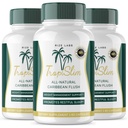 (Official 3 Pack) Tropislim, Tropislim Toate naturale Caraibe Flush, supliment pierdere în greutate, Tropislim Slimming Capsule pentru femei, stil de viață sănătos + Leaner Physique, Tropical Reviews (180 capsule)