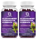 Glucosamină Chondroitin Gummies - 2- Pack, Extra Putere 1500mg Glucosamină cu MSM & Elderberry, Flexibilitate Suport, Cel mai bun Cartilage & Suport Imun pentru bărbaţi şi femei - 120 conta