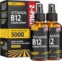 2 ambalaj) - Lichid B12 Spray 5000 mcg - Vitamina B12 Sublingual - Vegan B12 Vitamina Spray - metilcobalamină Vitamina B12 Lichid Boosts Energy & Mood - Gluten-Free & Non-GMO
