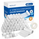 LotFancy Tiaze Rolls, 48 Count, 4 Inch x 4.1 Yards, Rolate Tiapoze Wrap, Conforming Bandaj Stretch pentru îngrijirea rănilor, Provizii medicale pentru primul ajutor