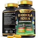 Rhodiola Rosea Supliment - 8in1 Formula - Combinați cu Ashwagandha, Turmeric, Berberine, Maca, Mușețel, Ceai Verde și Pepper Negru - Nutrient Rich - 150 capsule Vegane