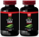 Pure Biotin Powder - Soluţie de păr gri - Formula de păr anti gri, pilule de păr gri, soluţie de păr gri, supliment de păr anti gri, supliment de păr gri pentru a inversa, parul gri invers - 2B 120 Caps