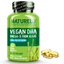 NATURO Vegan DHA - Omega 3 Ulei din Algae - Supliment pentru creier, inima, comun, sanatatea ochilor - Ofera acizi grasi esentiali pentru femei, barbati si copii - Complements Vitamine prenatale - 60 Softgels