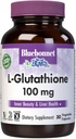 Bluebonnet Nutrition L-Glutatione 100mg, Free-Form Amino Acid, Free Radical Protection, Soy-Free, Gluten-GMO, Kosher Certified, Vegan, 30 Capsule vegetale, 30 Servings