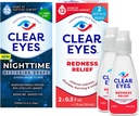 Bundle of Clear Eyes Nighttime Restaurarea ochilor picături, Relief Nighttime Dry ochi picături, 0.5 Fl Oz + Clear Eyes Redness Relief ochi picături, 0.5 oz, Dual Pack