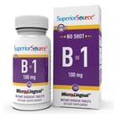 Sursa superioară B-1 100 mg - Suplimentul de vitamina B susţine o energie sănătoasă şi creştere - Sistem nervos şi digestiv Formula de susţinere cu Thiamin - 100 comprimate sublinguale de dissolvire