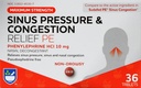 Rite Ajutor Sinus presiune şi congestie non-Drowsy Relief PE, 10mg - 36 comprimate Nasal Decongestionant 