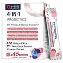 Natura Probiotics-for-Women Prebiotics-and-Probiotics-Powder, 100-Billion-FUs 45-Day-Supply, Women-Probiotic cu D-Mannose și Cranberry pentru tract urinar/Gut/Digestive Health