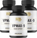 Aur după 50 VpMax-9 - Îngrijire vizuală și supliment antioxidant cu vitamine ochi, luteină, Licopen și extract de afine - 3 sticle