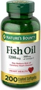 Ulei FIsh de Bounty naturii, Supliment alimentar, Omega 3. Sprijină sănătatea inimii, 1200 Mg, 200 Rapid de eliberare Softgels