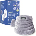 ASUTRA Weighted Neck Wrap, Plush Gray - Hands-Free Microwaveable Heating Pad pentru gât și umăr, cald și rece Compress, Lavender Aromaterapia