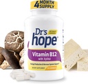 Vitamina B12 1000 Mcg, B12 Vitamine 1000 Mcg Ajutor pentru a crește metabolismul, producția de energie și sistemul nervos de sprijin, 120 comprimate masticabile - 1 comprimat per servire, non-GMO & Gluten gratuit