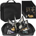 Caz de organizare a bijuteriilor de călătorie, Jewelry Bags Jewelry Jewelry Storage Book Binder with Clear Zipper Velvet Pouch for Traveling,Earrings, Inele, Colier, Bratara