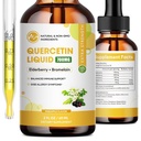Quercetin picături lichide - Querbetin Suplimente 700mg - 4X mai puternic decât pastile & Capsule - 5 din 1 Querbetin cu Bromelain Elderberry Vitamina pentru Imunitate Sănătatea Respiratorie Ingrijirea pielii- 2 Fl Oz