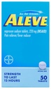 Aleve, Pain Reliever/Fever Reductor 220 mg comprimate, 50 Count