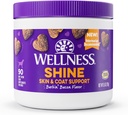 Wellness Barkin' Bacon aroma moale Chew Skin & Coat Suplimente pentru câini, 90 Conte