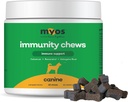 MYOS Imunity Chew pentru câini - Immune System Support, Antioxidanti, Ajuta Cellular Health & Vitality- cu Colostrum, Resveratrol, Astragalus Root, și ciuperci- Zilnic supliment masticabile