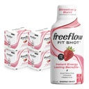 Freeflow Fit Energy Shots, Strawberry Burst, Natural Caffeine Boost cu L-theanină, Ginseng, Vitamine, Prebiotice, Electroliti (24 Conte, 2oz Shots)