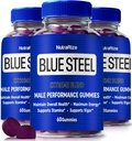 (3 Pack) Gummies albastru de oțel pentru bărbați, nutriție zilnică pentru a stimula încrederea și sănătatea generală, Toate Suplimentul natural pentru a sprijini performanța de vârf, Gummy oficial masculin, recenzii BlueSteel (180 Gummies)