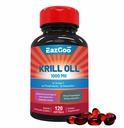 Antarctica Krill Oil 1000mg, Omega 3 Supliment,EPA, DHA, Fosfolipide și Astaxantină- 120 Softgels