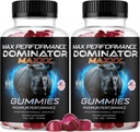 2 Pack) Dominator Maxx Gummies pentru bărbați - Dominator Maxxx Natural Daily Nutrition Support Premium Formula Multivitamine pastile pentru sănătate generală & Wellness, 120 Gummies pentru 2 luni