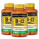 MASON NATURAL B,12 1000 mcg Dizolvare rapidă, 300 zile de aprovizionare pentru transformarea sănătoasă a alimentelor în energie (3 ambalaj)