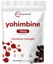 Putere dublă Suplimente Yohimbine pentru bărbați și femei, 10mg Per Serving, 300 Softgels, Yohimbine HCL cu ulei de semințe de floarea-soarelui virgin pentru o mai bună absorbție, susține producția de energie, African Raw