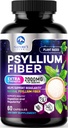 Psyllium Husk Fiber Supplement 1500mg - Vegan Prebiotic, Soluble Fiber for Daily Digestive Health & Regularity Support, Natural Psyllium Powder Caps, Sugar-Free, Non-GMO & Gluten-Free - 60 Capsules