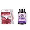 ZEBORA Probiotics-for-Women 100-Billion-CFUs cu prebiotice, D-Mannose & Cranberry pentru Digestive, Immune, Feminine UT Health Support, Ultimate Probiotic Women's Care, Soy & Gluten Free, 45 Pachete