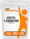 BulkSupplements.com Acetil L-Carnitina pulbere - ca HCl ALCAR, Carnitina Supliment - Gluten gratuit, 1,5g per Serving, 500g (1.1 lbs) (Pachet de 1)