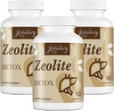 Capsule de dezintoxicare Zeolite, Charcoal organic activat, Bentonite Clay, 1-2 μm Clinoptilolit, Absorbţie maximă, Detoxifiere hepatică Gut corp complet pentru femei, 270 capsule