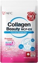 AFC Japonia Colagen Beauty MCP-EX cu Colagen Peptide Marine, 1.5X mai bine de absorbţie decât alte colagen, pentru anti-îmbătrânire, piele, păr, unghii, oase şi articulaţii, pentru femei şi bărbaţi, 90 zile de aprovizionare
