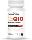 Natura lui Key CoQ10 200mg Softgels - 3X mai bine absorbtie apa solubil Coenzime Q10 pentru sanatatea inimii cu 50mg Soy Lecithin - 1 lună de aprovizionare(60 conte)