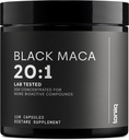 Black Maca Root - Ultra High Potency 20:1 Extract - O singură origine, Wildcrafted & Highly Concentrated - Tert-Party Lab testat - 120 capsule