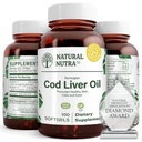 Natural Nutra Norvegian Cod Ulei de ficat Supliment, Ajuta la mentinerea pielii, ajuta la mentinerea densitatii corpului, sanatatea ochilor si functia nervoasa, Promoveaza sanatatea dentara, sustine sanatatea cardiovasculara, 100 Softgels