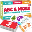 ABC Learning Flash Cards for Toddlers 2-4 years old - 60 Flashcards Jucărie pentru copii Vârsta 1-3-5 de Quokka - Alfabet Numere de culori Litere Animale afla activitati - Primele cuvinte Joc educativ