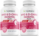 Myo & D-Chiro Inositol Plus Supliment Blend, Echilibru hormonal, Ovulație sănătoasă și suport general de wellness pentru femei, Fertilitate și Sarcina Sănătate (2 ambalaj)